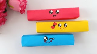 How to make a paper pencil box | DIY paper pencil box idea /Easy Origami box tutorial