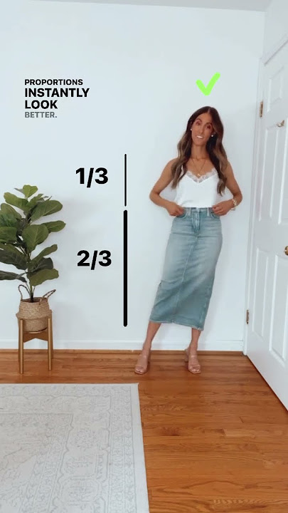 How to Style Jean Skirt | Jean Skirt Outfit | Maxi Jean Skirt Outfits | Rule of Thirds #stylingtips