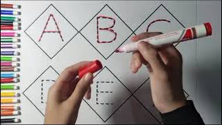 Alphabet ABC Drawing and Coloring English Words | A for Apple, B for banana, C for cherries