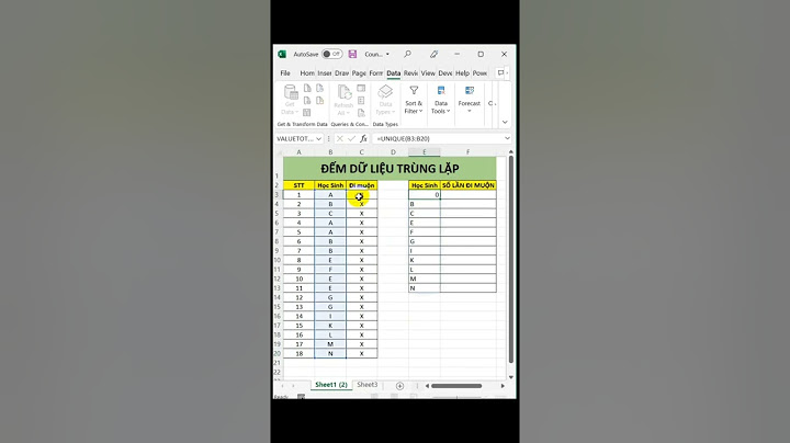 Cách đếm trong Excel