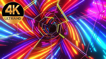 10 Hour 4k Fast moving Hexagon screensaver metallic Color Neon Deep Tunnel Abstract background video