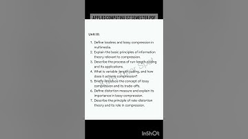 Most important questions Applied computing 1st semester Major  Minor