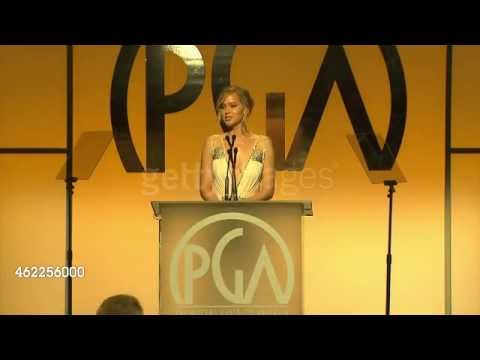 Jennifer Lawrence presenting at Producers Guild Awards! video