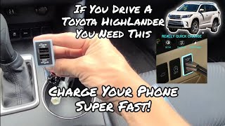 Match Highlights Every Toyota Highlander NEEDS THIS Dual USB  Quick Charger Socket 3.2 Amps Quick Charge Your Phone