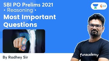 Most Important Questions I SBI PO Prelims 2021 I Reasoning I By Radhey Sir | WifiStudy 2.0