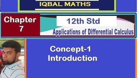TN Class 12 Maths Concept 1 Applications of Differential Calculus  New Syllabus