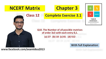 Class 12 Maths Exercise 3.1 Matrices Complete Solution