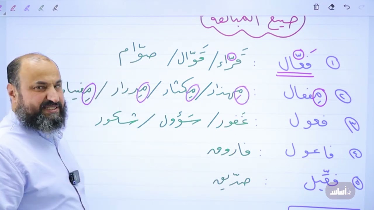 توجيهي 2007 - مهارات - اللغة العربية -قاعدة صيغة المبالغة