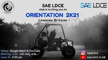 SAE LDCE Orientation 2021  (21/06/2021)