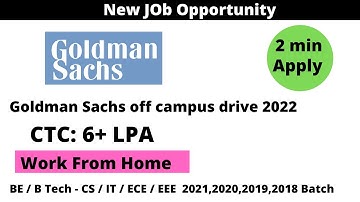 Goldman Sachs off campus drive 2022 | off campus hiring | Goldman Sachs | off campus | 2022