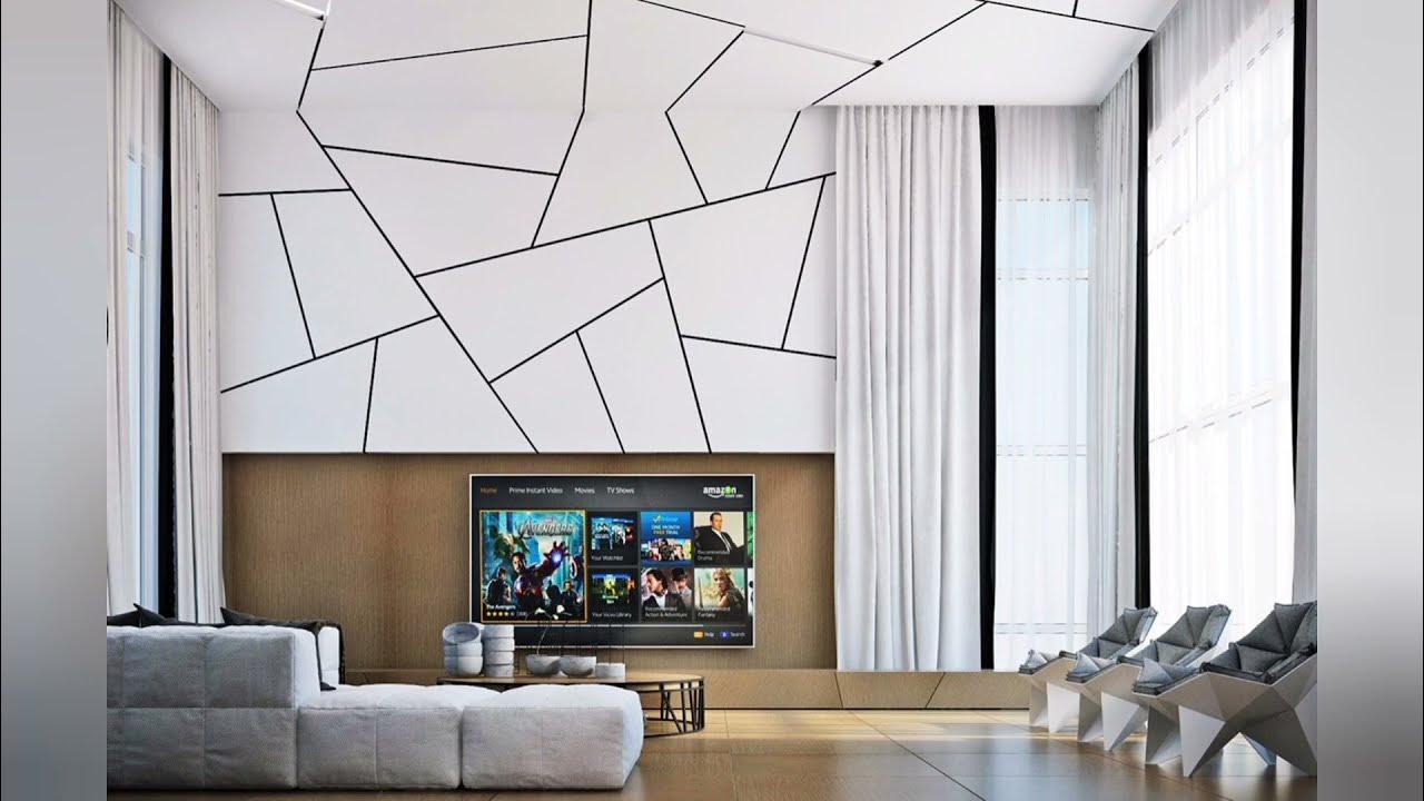 Interior Design Using Marble And Wood Combinations Tv wall design, Wall panel de