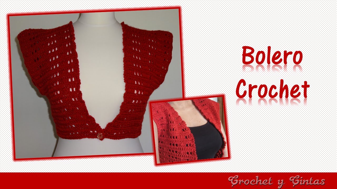 Bolero Tejido a Crochet con Botón o Cinta