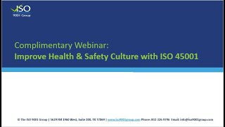 Improve Health and Safety Culture with ISO 45001