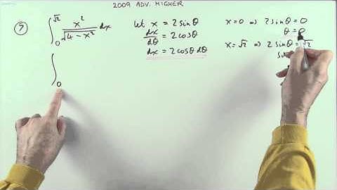 2009 SQA Advanced Higher Maths no.7   Integration by substitution