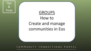 Eos Tips & Tricks videos - Creating and Managing Groups
