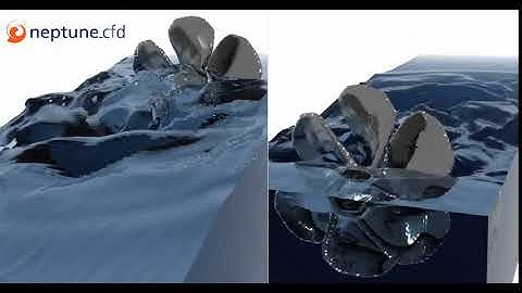 Simulation of a rotating propeller on a free surface with neptune_cfd