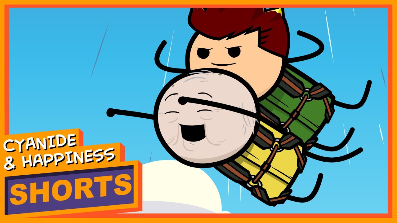 ⁣Grandpa's First Skydive - Cyanide & Happiness Shorts