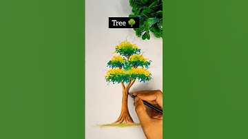 easy tree drawing | how to draw tree 🌳| #art #drawing #painting #treepainting #easydrawing #shorts