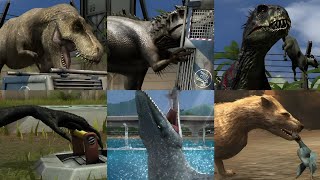 ALL DINOSAURS FEEDING ANIMATIONS - Jurassic World The Game