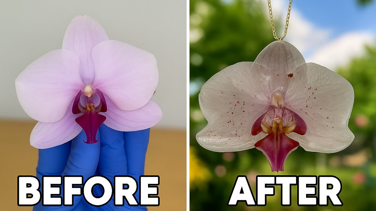 Turning a Dead Orchid into a Beautiful Necklace | Resin Flower Restoration
