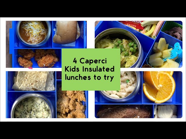 4 thermos meals using the Caperci Kids Insulated lunchbox