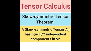 Tensor(Skew-Symmetric) - B.Sc-3rd