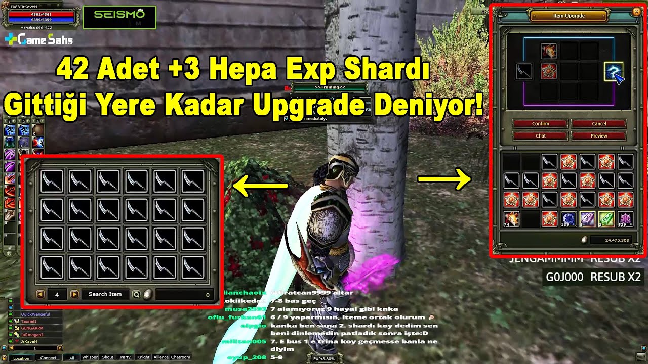 SATIRCI - 42 Adet +3 Hepa Exp Shardı Upgrade Deniyor! | Knight Online
