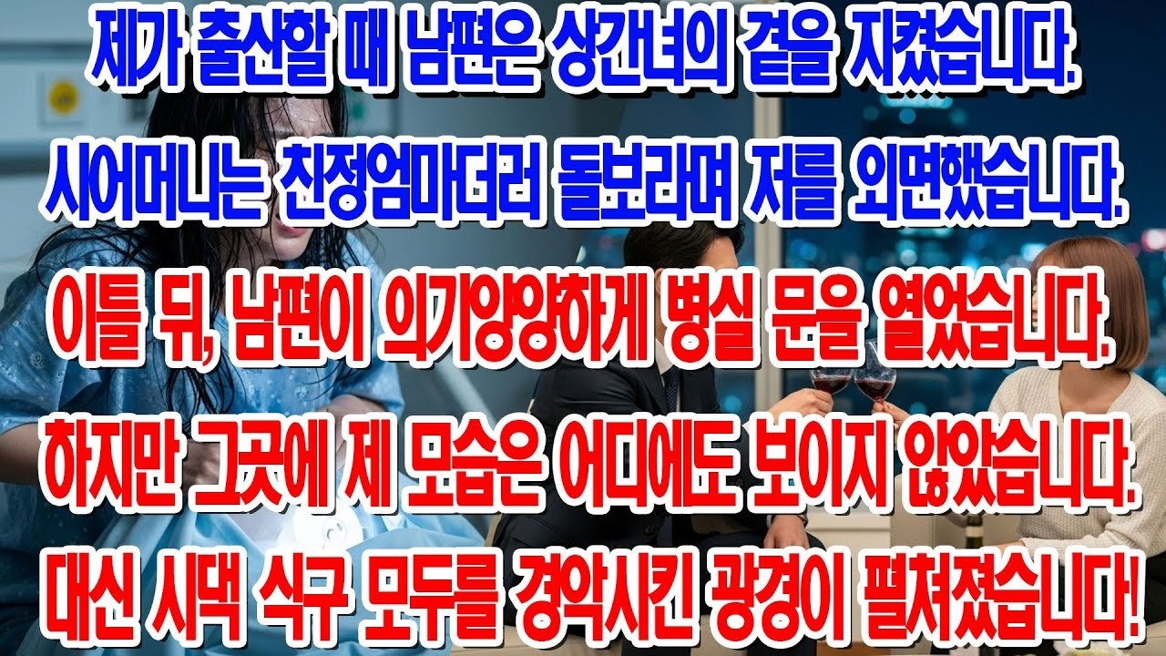 57 내가 출산할 때 상간녀에게 간 남편  이틀 후 의기양양 돌아온 그와 시댁은 경악했다     부모자식갈등   사연 이야기   오디오북