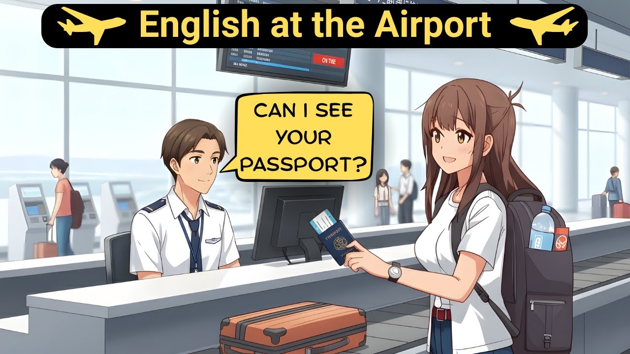 🌍 Разговор на английском языке в аэропорту: весь путь — регистрация, контроль безопасности, посад...