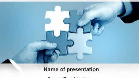 Blue Puzzle Solving PowerPoint Template by PoweredTemplate.com