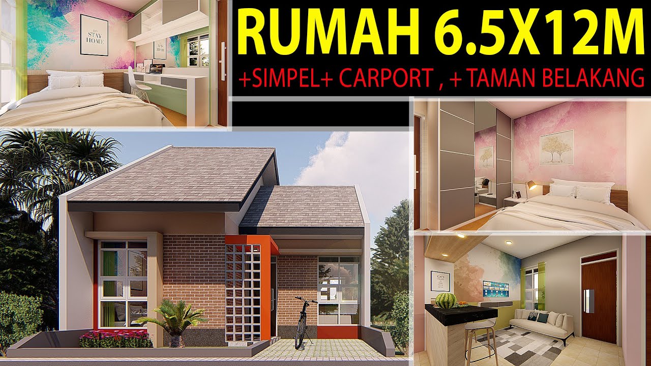 DESAIN RUMAH MINIMALIS 6 5X12 1 LANTAI 2 KAMAR TIDUR DAN 