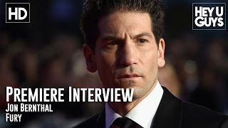 Cassam looch from heyuguys interviews jon bernthal at the premiere of
david ayer movie fury london film festival with co-stars brad pitt,
logan le...