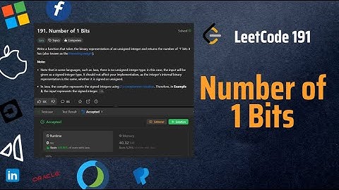 ✅  Number of 1 Bits  - Simple Interview Solution - LeetCode 191 - Visualized Too