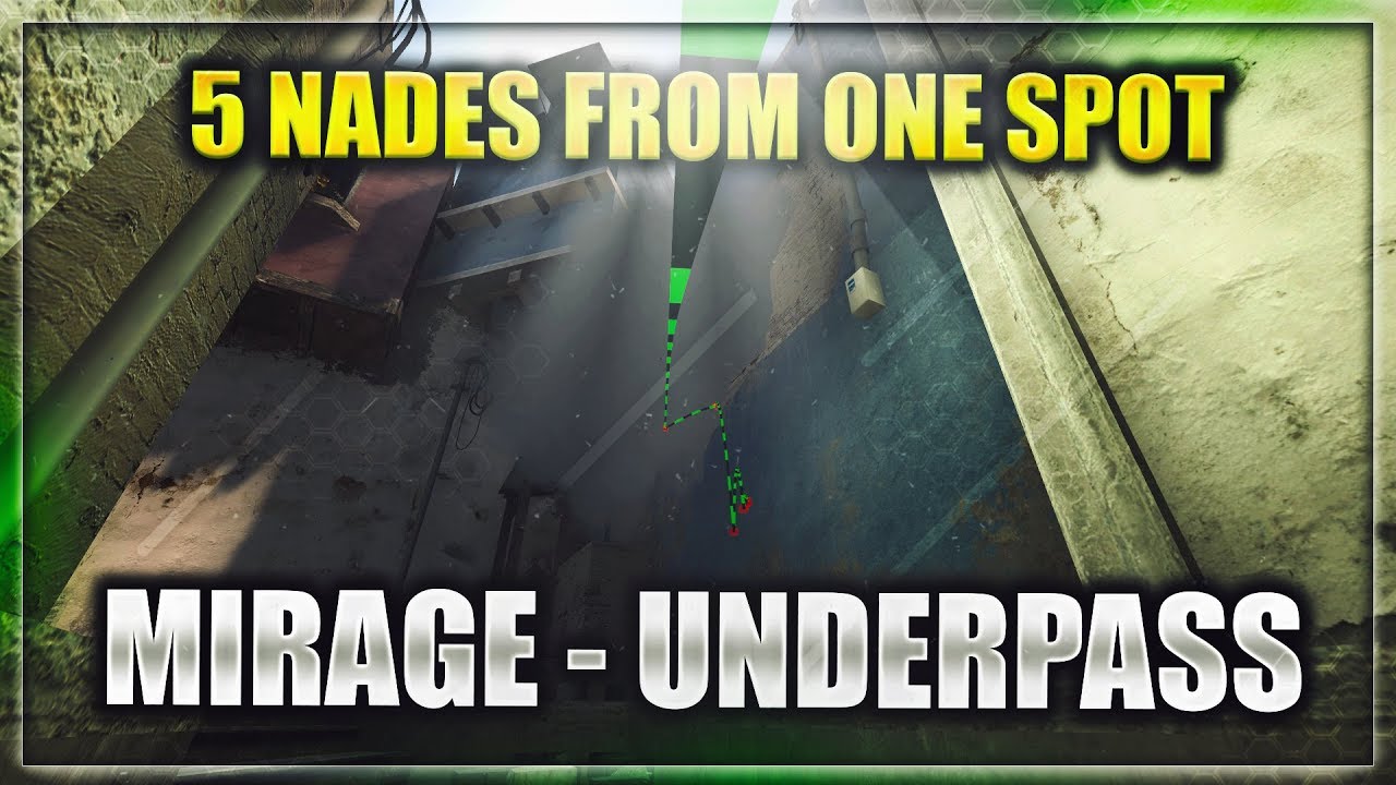 5 Useful Nades From ONE SPOT UNDERPASS ☆ CS:GO [2018] - YouTube