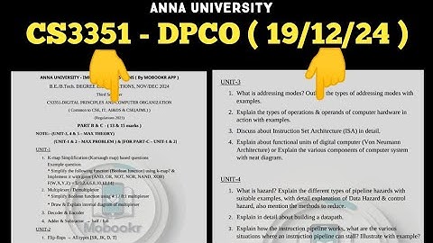 cs3351 DPCO Important Questions | for Nov Dec 2024 exam | get easy pass | anna university | latest