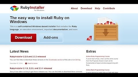 How to install Ruby on windows 7, 8, 10