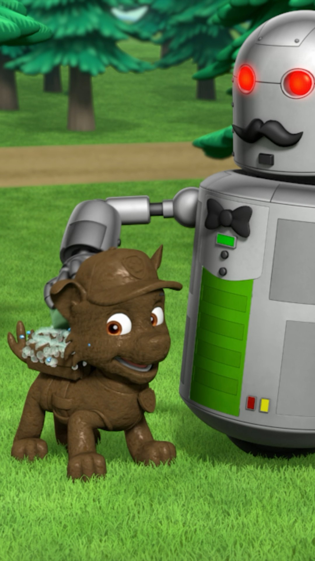 ¡Un lodoso Rocky detiene al robot camarero! #shorts
