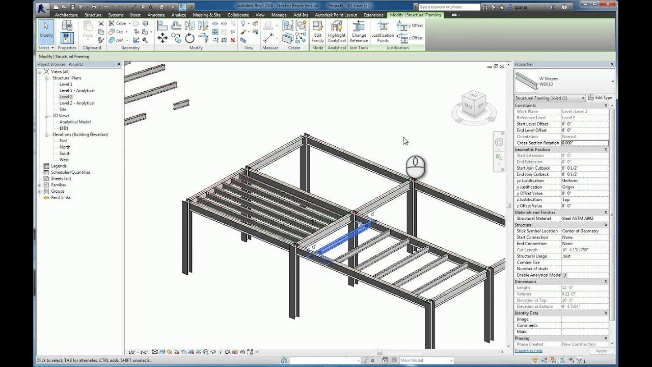 Revit Beam System And Brace Command YouTube