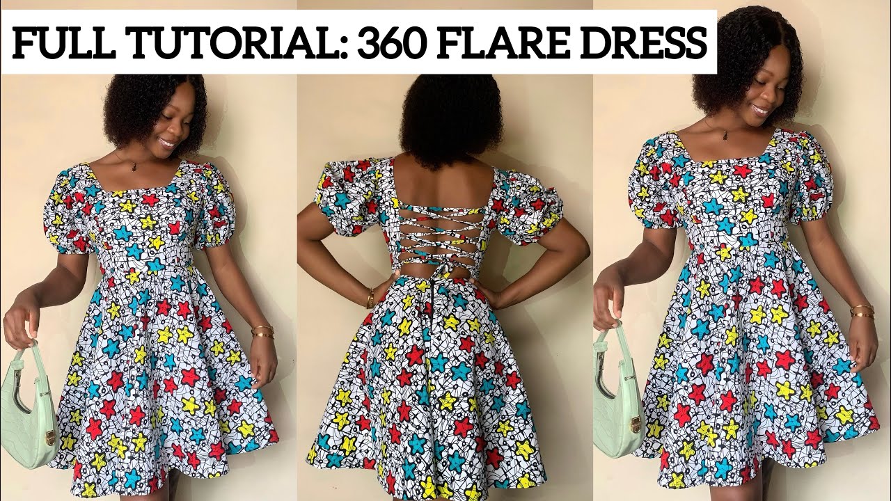 DIY-HOW TO CUT AND SEW TRENDY CIRCLE HANDKERCHIEF FLARE DRESS IN 5 MINUTES  | Flare dress pattern, Baby girl tulle dress, Handkerchief dress pattern