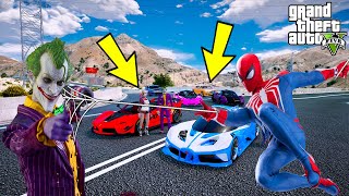 SPIDERMAN VE JOKER SÜPER LÜKS ARABALARLA YARIŞIYOR! - GTA 5