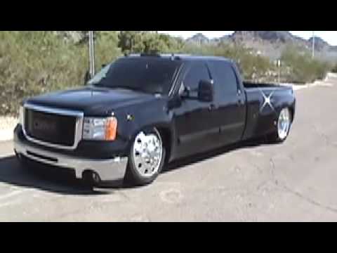 Bagged 2008 GMC Dually Dragging On The Frame - YouTube