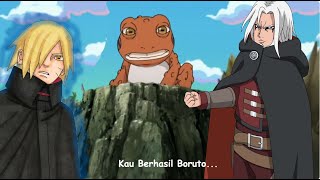 Latihan Boruto dan Kashin Koji menciptakan Rasengan Uzuhiko di Gunung Myoboku - Boruto Chapter 13