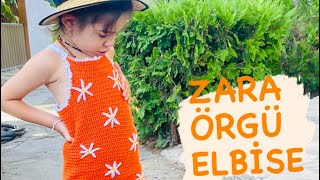 ZARA Model Örgü Kız Çocuk Elbise #zara #örgü #çiçeklielbise