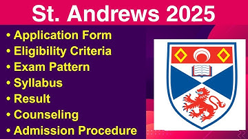 St Andrews 2025 - Eligibility Criteria, Exam Date, Application form, Syllabus