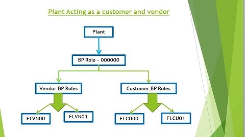 Plant acting as a customer and Vendor