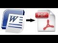 How To Convert a Word documents to PDF