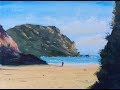 Malen mit Acryl: Einfache Küstenlandschaft (neue Version)