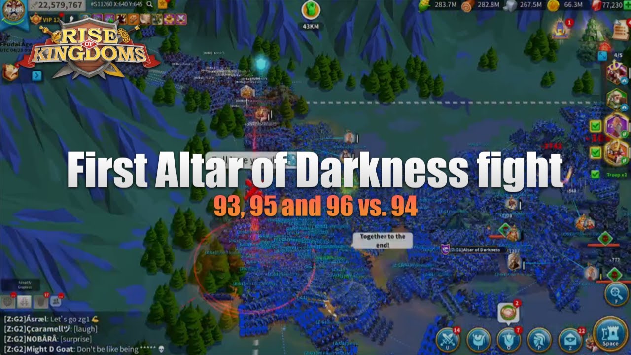 Rise of Kingdoms | First Altar of Darkness fight (1vs3 KvK) (93, 95, 94 ...