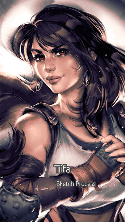 Tifa! from Final Fantasy 7 sketch process. #finalfantasyvii #tifafanart #artprocess #portraitart