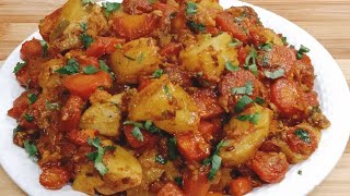 ਆਲੂ ਗਾਜਰ ਦੀ ਸਬਜ਼ੀ | Aloo Gajar in Pressure Cooker | Potato Carrot Dry Sabzi Recipe